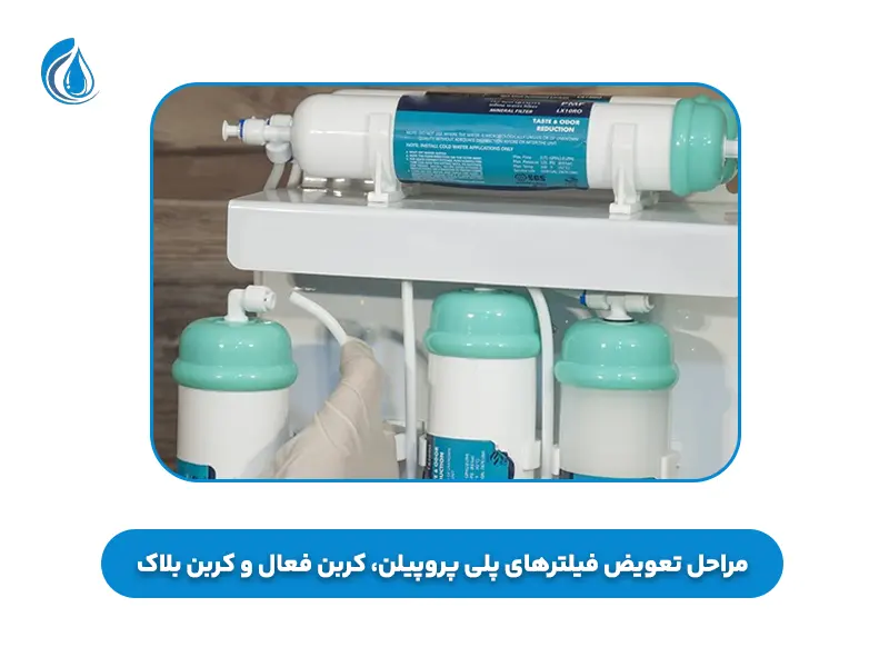 مراحل تعویض فیلترهای پلی پروپیلن، کربن فعال و کربن بلاک