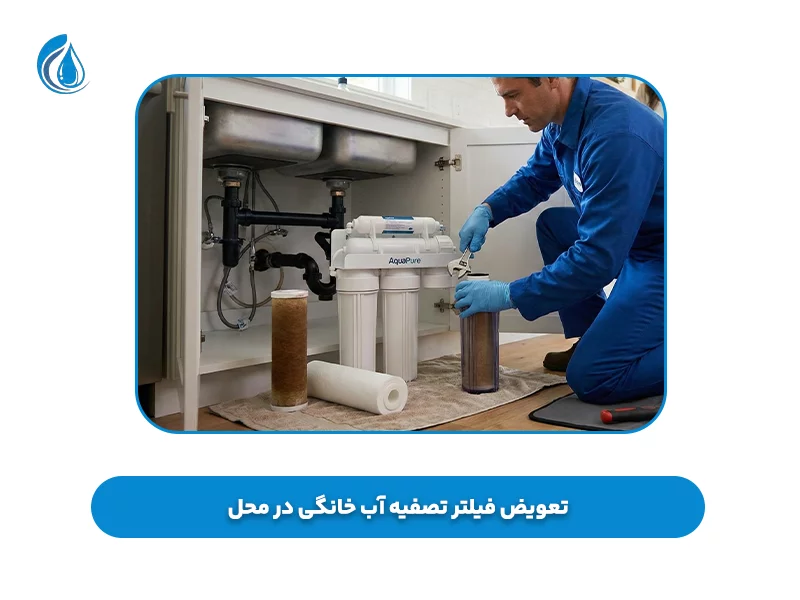 تعویض فیلتر تصفیه آب خانگی در محل