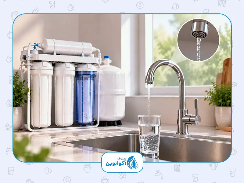 مشکلات رایج دستگاه تصفیه آب خانگی: 1. کم شدن فشار آب خروجی