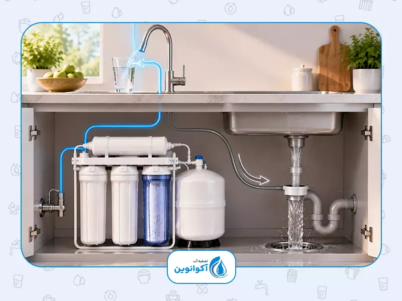 معایب دستگاه تصفیه کننده آب خانگی: 3. مصرف آب بیشتر در سیستم اسمز معکوس