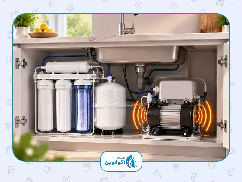 مشکلات رایج دستگاه تصفیه آب خانگی: 4. صدای زیاد پمپ