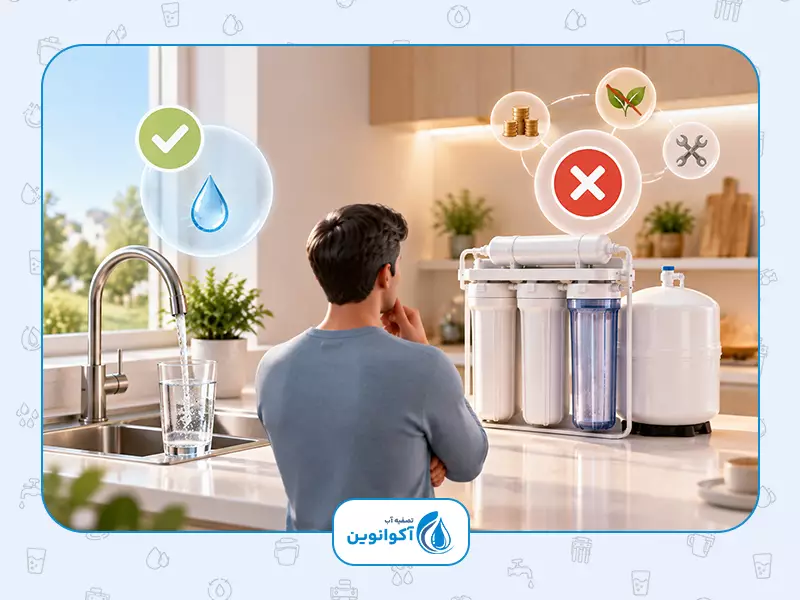مزایا و معایب دستگاه تصفیه آب خانگی: چه زمانی خرید دستگاه تصفیه آب منطقی نیست؟